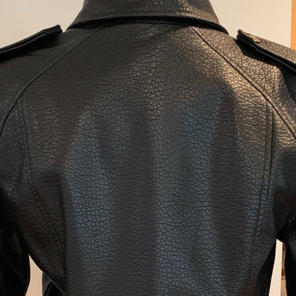 BB Dakota Black Floral Embroidered Moto Faux Leather Jacket - Picture 13 of 13